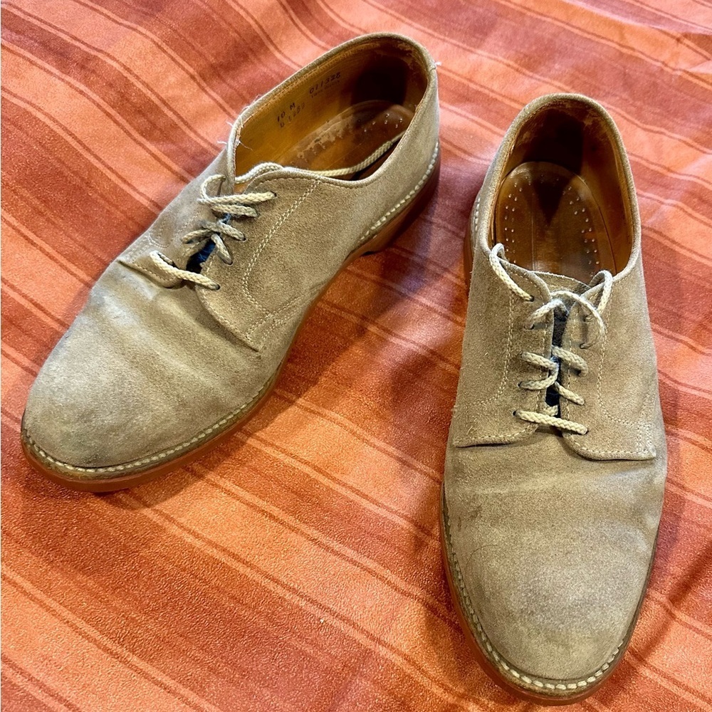1970s Vintage Suede Bucks Oxford Shoes Vibram Sole Men’s 10M Ivy Preppy